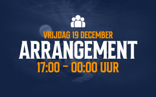 Event banner for December 19 arrangement, 5 PM to midnight, blue background.