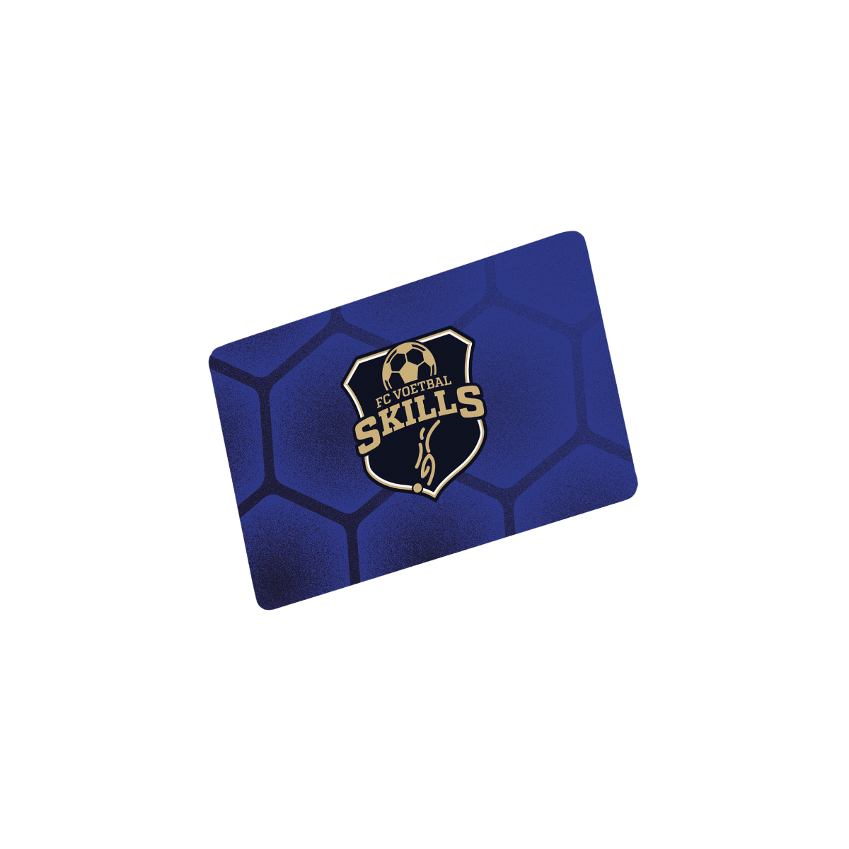 FC Voetbal Skills card with blue hexagonal pattern.
