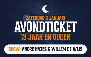 Event flyer for Andre Hazes show on January 3, for ages 13 and older.