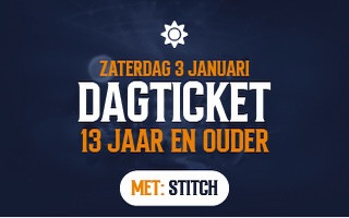 Day ticket for January 3 event featuring Stitch, ages 13 and older.