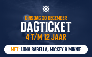 Day ticket for ages 4 to 12 on Tuesday, December 30 with Luna Sabella, Mickey and Minnie.