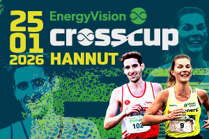 Runners with blurred faces at Crosscup event in Hannut, January 25, 2026.
