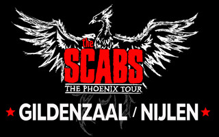 The Scabs Phoenix Tour poster with a stylized phoenix graphic, Gildenzaal Nijlen.