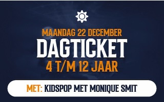 Event ticket for kids aged 4-12, Dec 22. Music by Monique Smit.