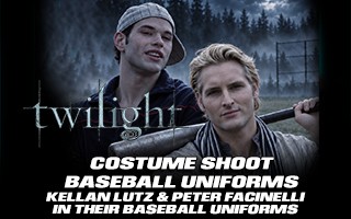 TWILIGHT COSTUME SHOOT BASEBALL UNIFORMS ZATERDAG (Peter Facinelli and Kellan Lutz in their Baseball Uniforms)