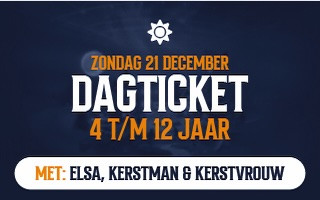 Day ticket event for ages 4-12 with Elsa, Santa, and Mrs. Claus on December 21.