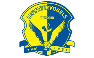 Legmeervogels Uithoorn logo with yellow and blue wings and football, founded 1931.