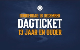 Dutch event ticket notice for December 18, for ages 13 and older.