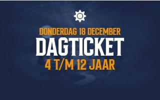 Dagticket for December 18th, ages 4 to 12, sun icon.