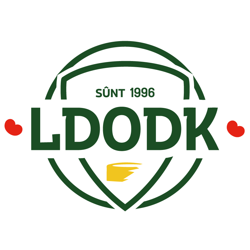 LDODK logo with hearts and a sheep head outline, est. 1968.