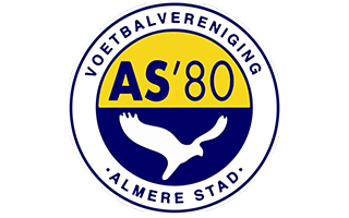AS'80 Almere Stad logo with a white bird in blue and yellow circle.